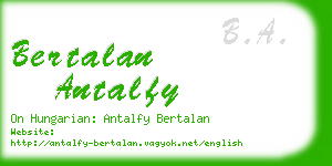 bertalan antalfy business card